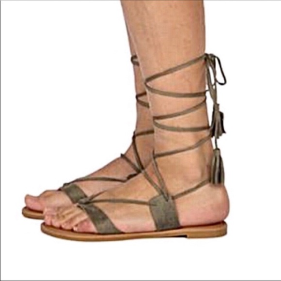 Friendsnfashion Boutique Shoes - SZ 7.5 ONLY! Olive Suede Lace-Up Gladiator Sandal! NEW!